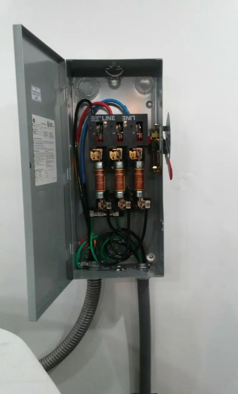 Three-phase disconnect switch installed for Smoke Detector Installation in Sheffield